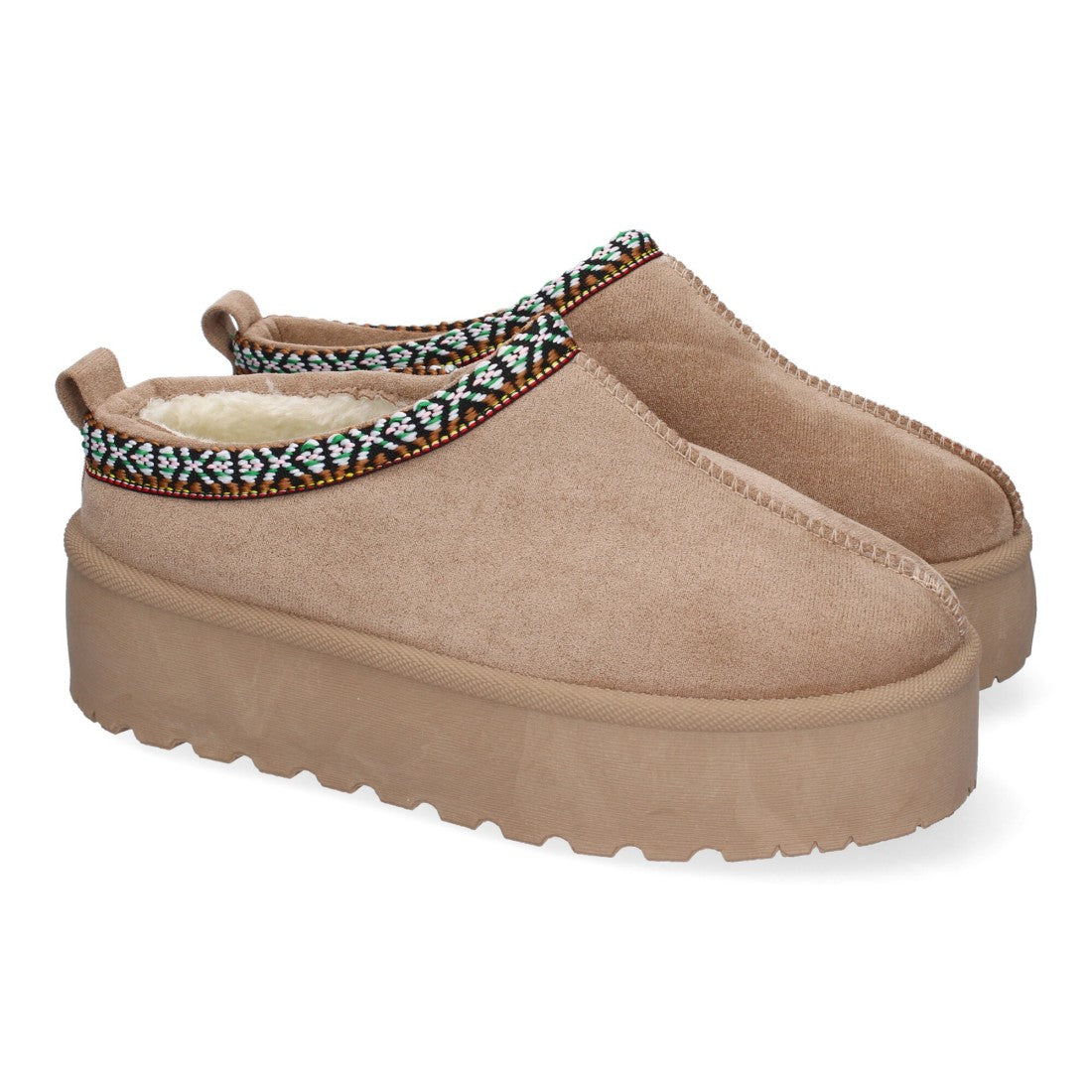 Zapatillas de plataforma de mujer con bordadas