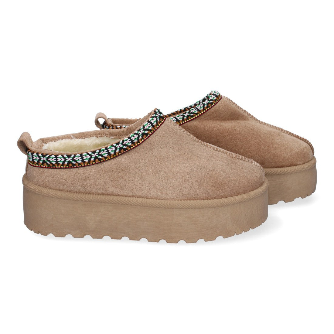 Zapatillas de plataforma de mujer con bordadas