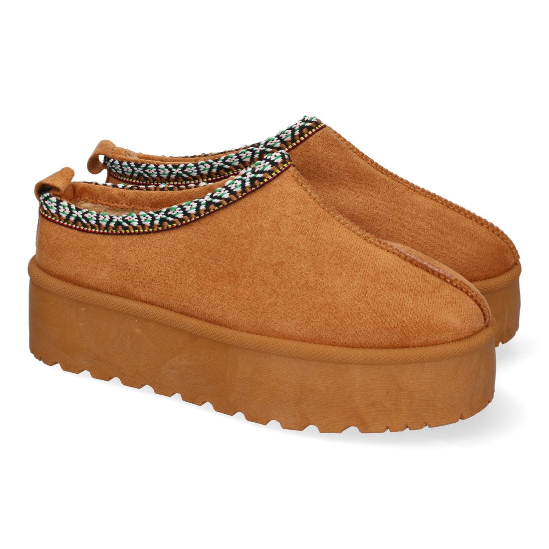 Zapatillas de plataforma de mujer con bordadas