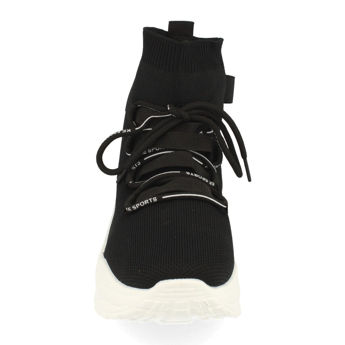 Zapatilla abotinada de mujer de estilo calcetín elástico - Negro (Ref. 1AP-1022)