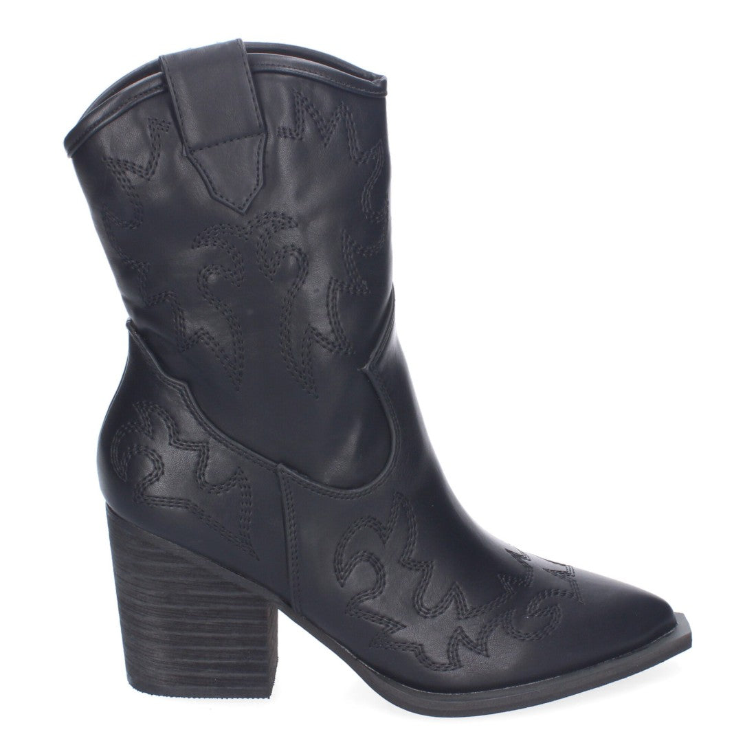 Botines estilo cowboy elegantes de mujer con detalles bordados