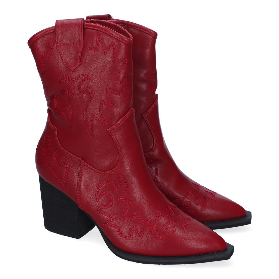 Botines estilo cowboy elegantes de mujer con detalles bordados