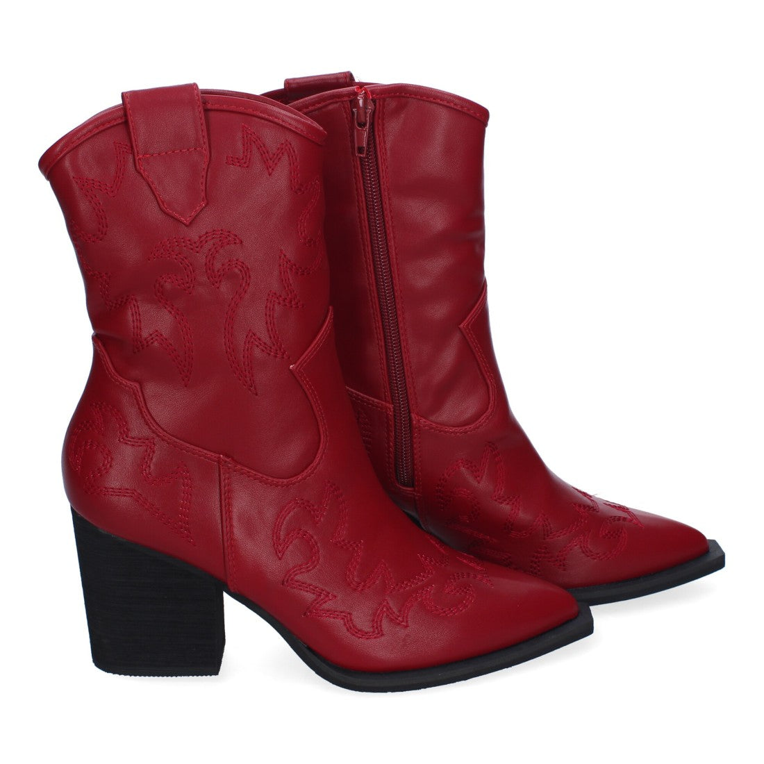 Botines estilo cowboy elegantes de mujer con detalles bordados