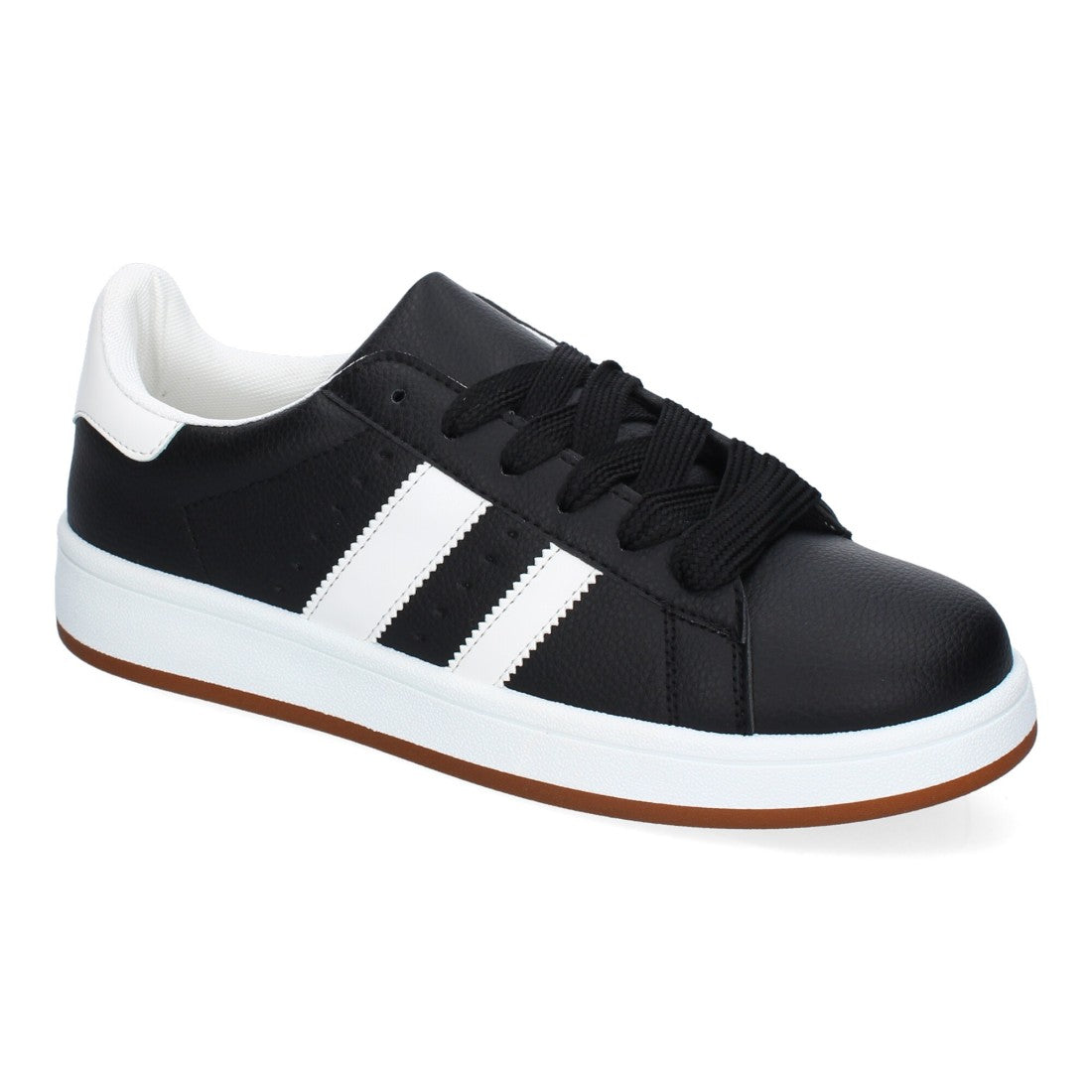 Zapatillas casual de hombre con punta redonda y cierre de cordoneras