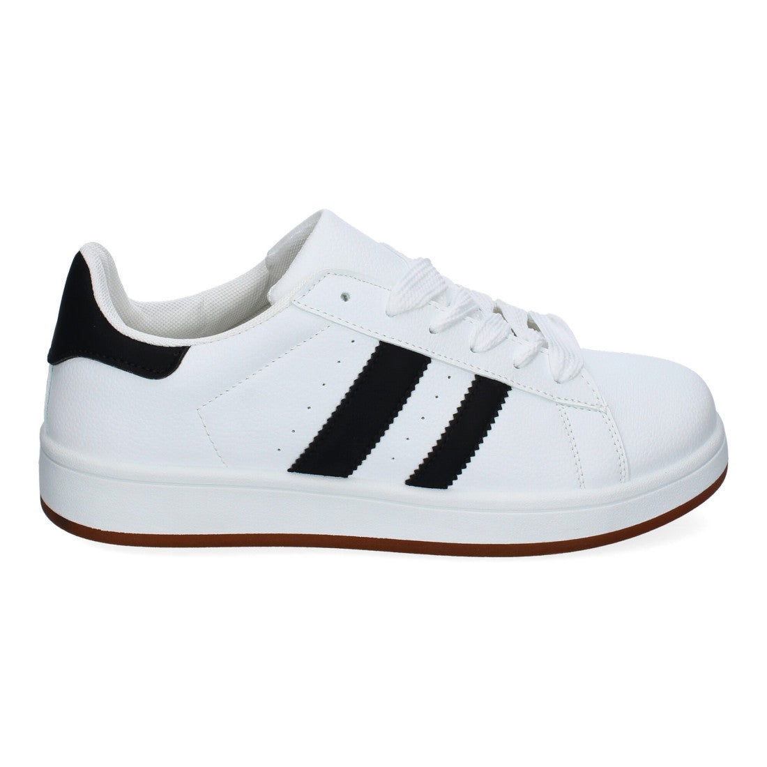 Zapatillas casual de hombre con punta redonda y cierre de cordoneras - Blanco