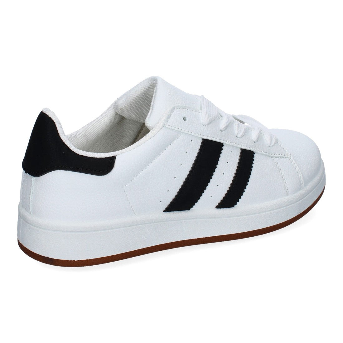 Zapatillas casual de hombre con punta redonda y cierre de cordoneras - Blanco