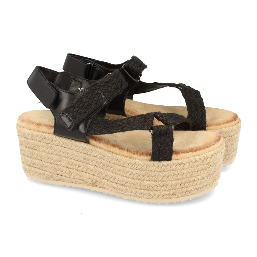 Sandalia de mujer con plataforma - Negro