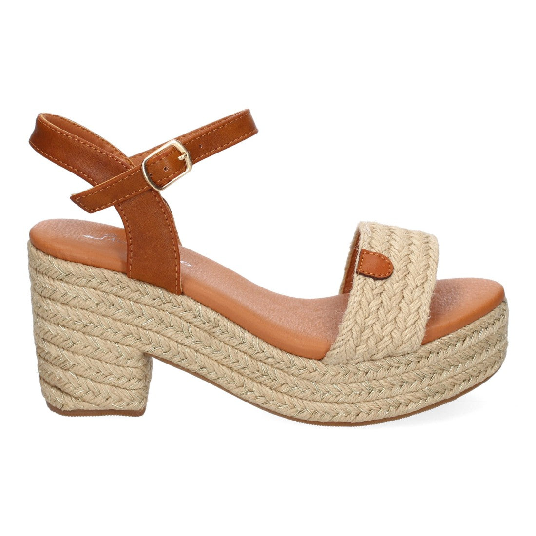 Sandalia de tacón de mujer - Beige (Ref. F230-13)