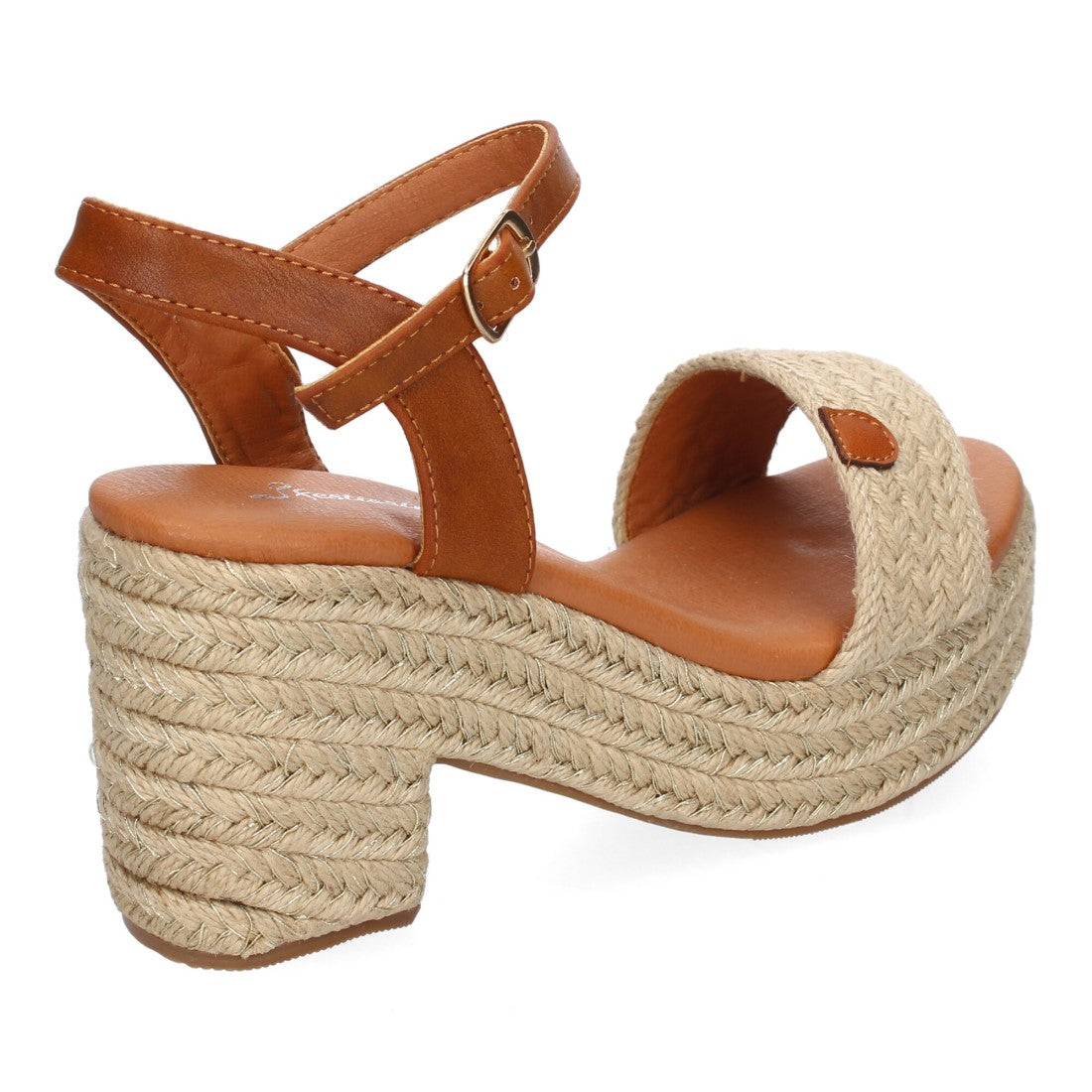 Sandalia de tacón de mujer - Beige (Ref. F230-13)