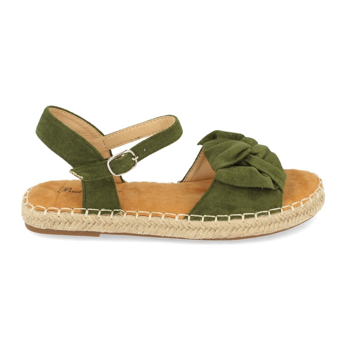 Sandalia plana de yute casual