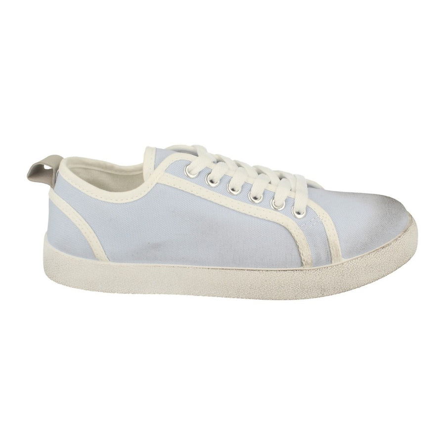 Zapatilla plana de mujer con cierre de cordones - Azul (Ref. 1AP-1110)