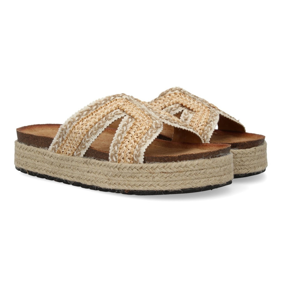 Sandalias planas de mujer con diseño trenzado