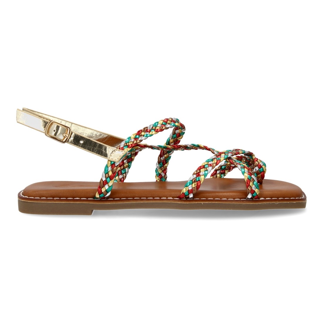 Sandalias planas de mujer - Multicolor