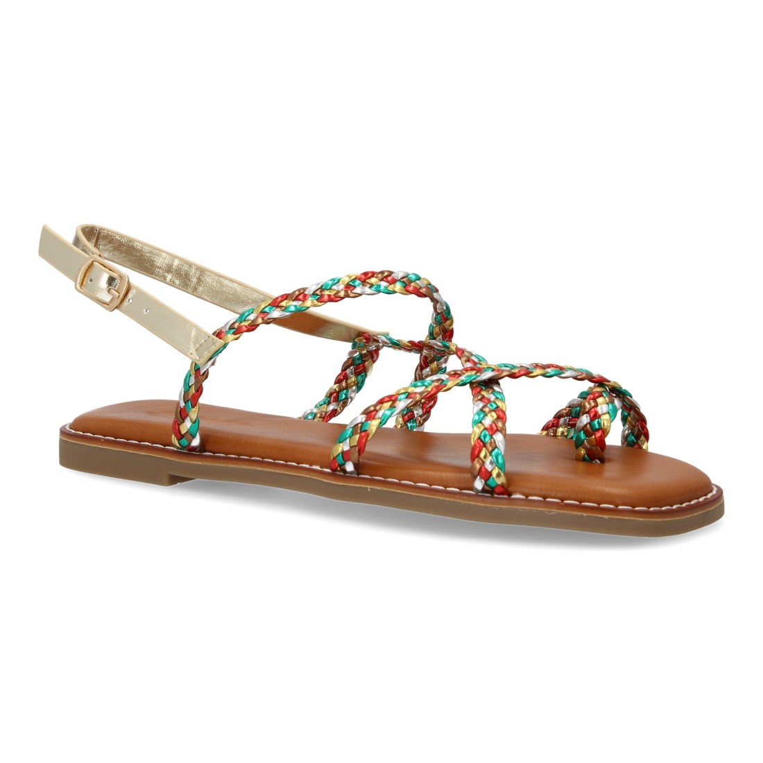 Sandalias planas de mujer - Multicolor