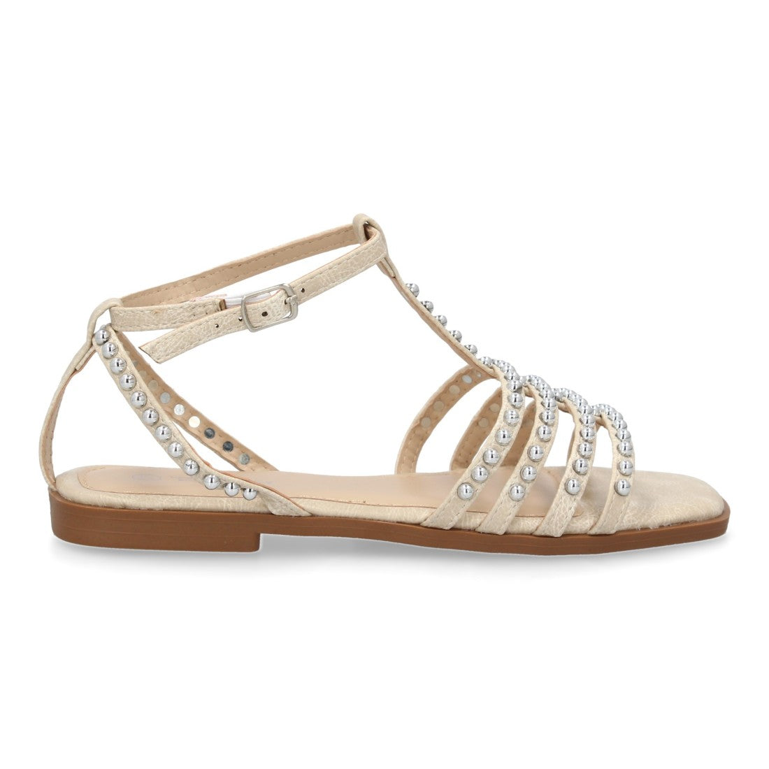 Sandalias planas de mujer con adornos brillantes