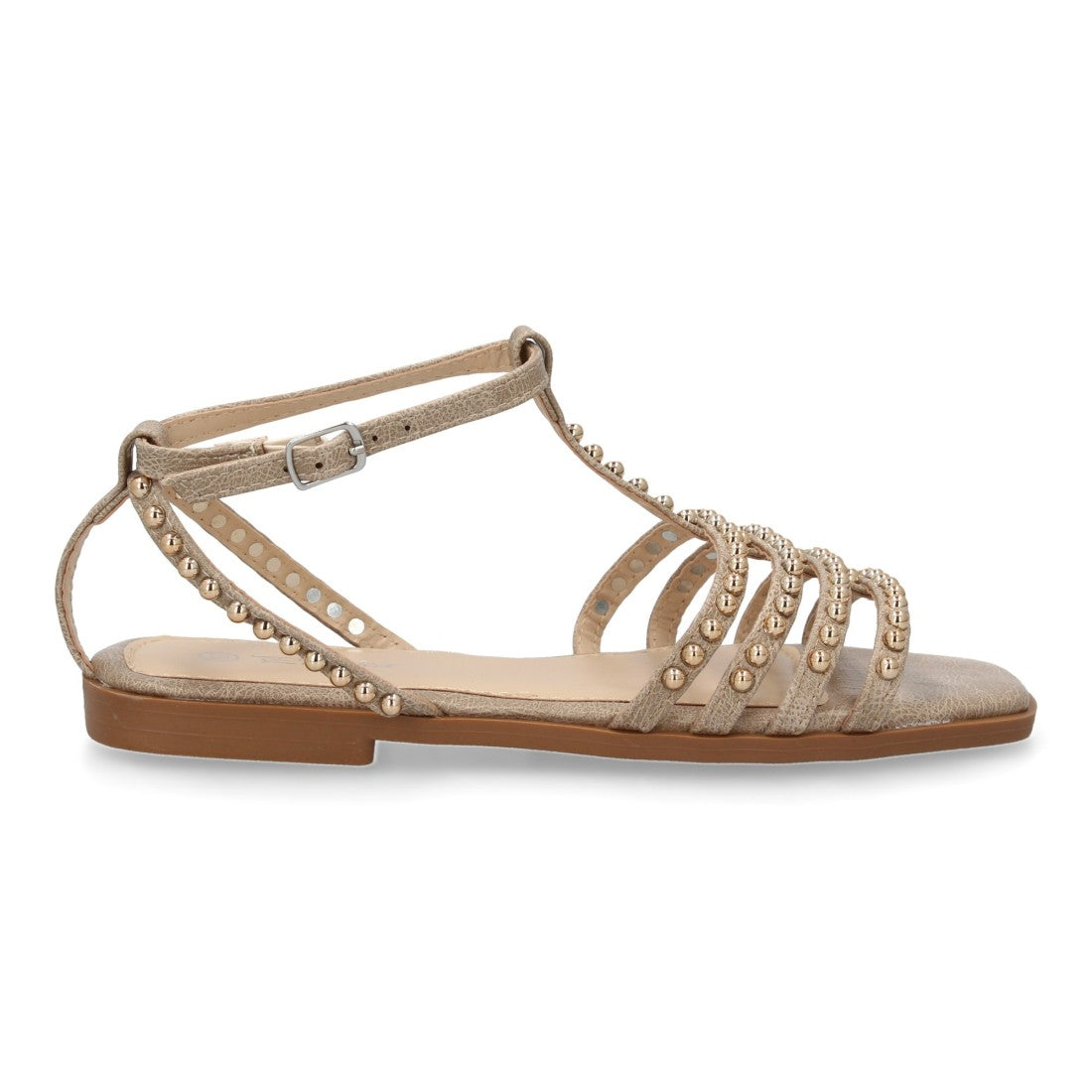 Sandalias planas de mujer con adornos brillantes
