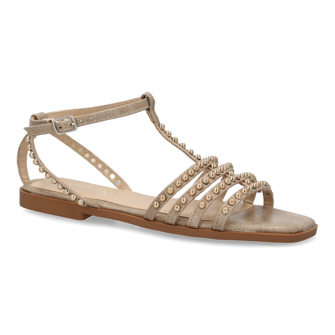 Sandalias planas de mujer con adornos brillantes