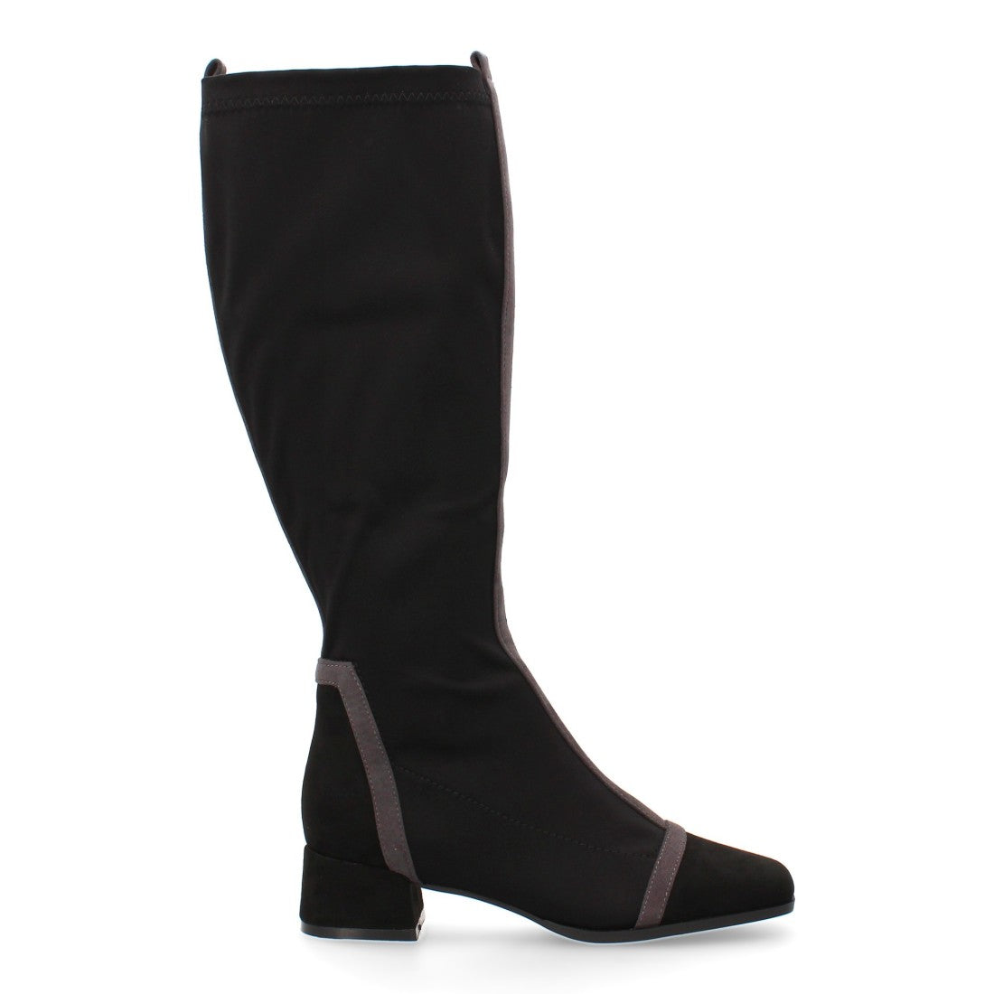 Bota de caña alta de mujer con diseño moderno y cierre de cremallera - Negro
