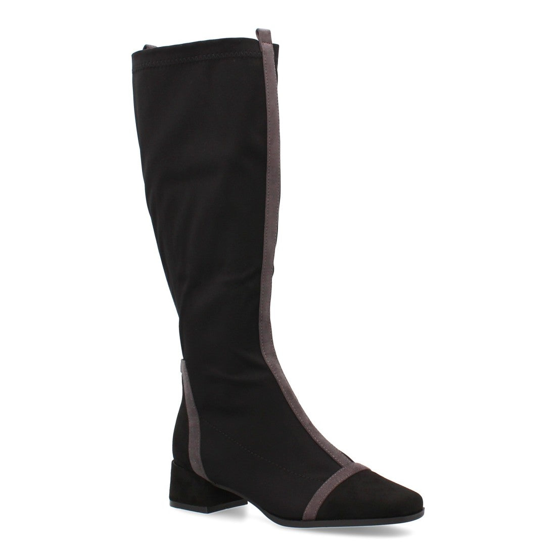 Bota de caña alta de mujer con diseño moderno y cierre de cremallera - Negro