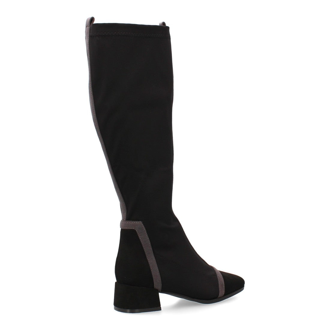 Bota de caña alta de mujer con diseño moderno y cierre de cremallera - Negro