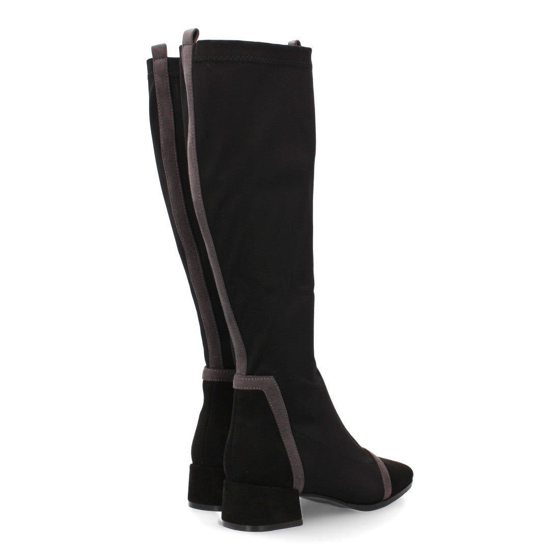 Bota de caña alta de mujer con diseño moderno y cierre de cremallera - Negro