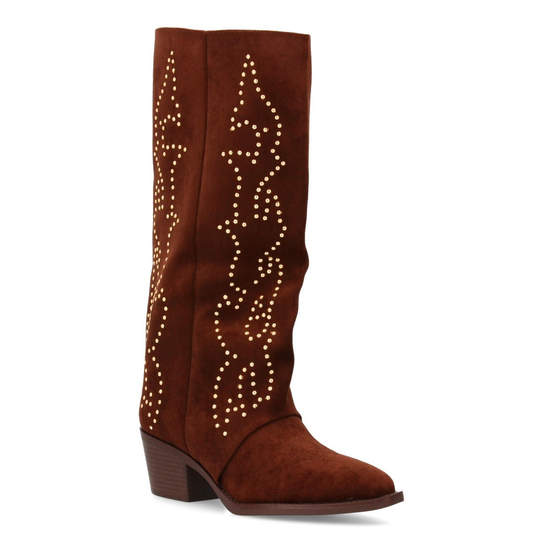 Bota alta cowboy de mujer con caña alta y tachuelas