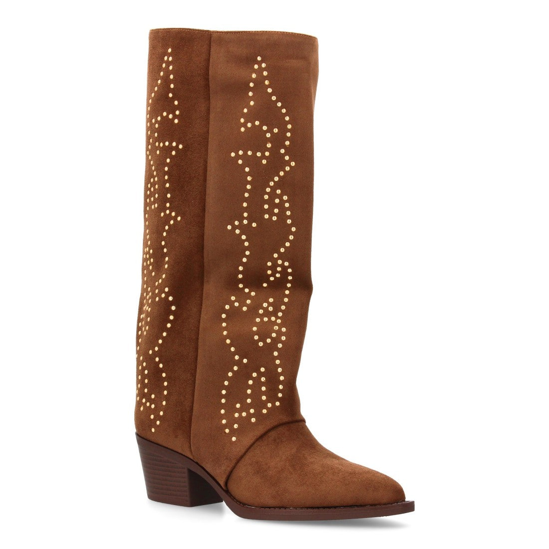 Bota alta cowboy de mujer con caña alta y tachuelas