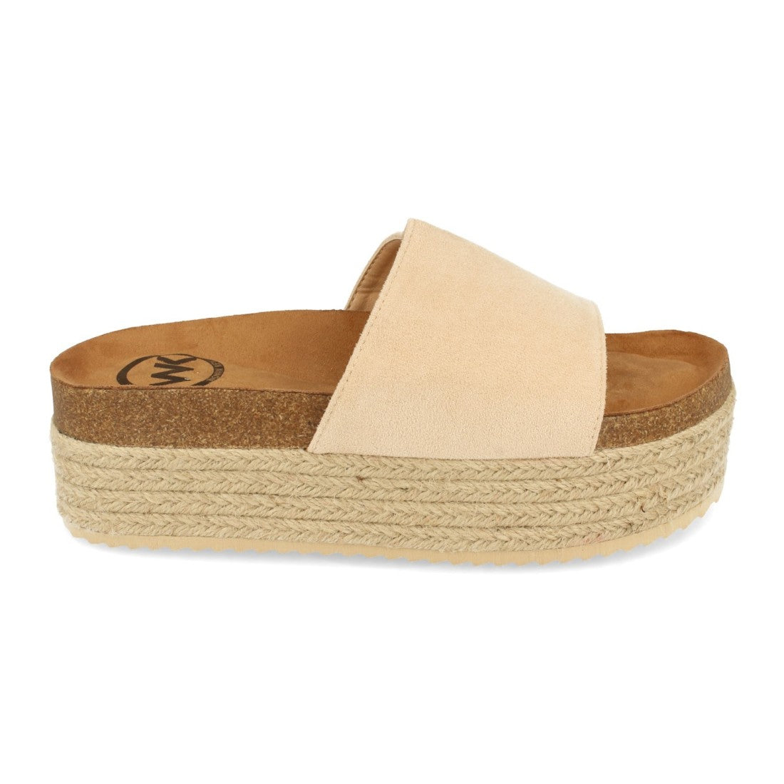 Sandalia de plataforma de mujer forrado de yute - Beige (Ref. MT-52)