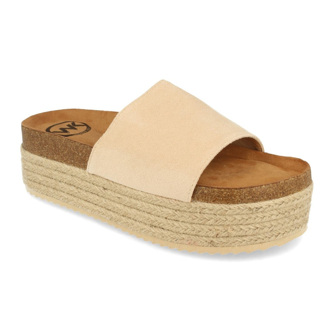 Sandalia de plataforma de mujer forrado de yute - Beige (Ref. MT-52)