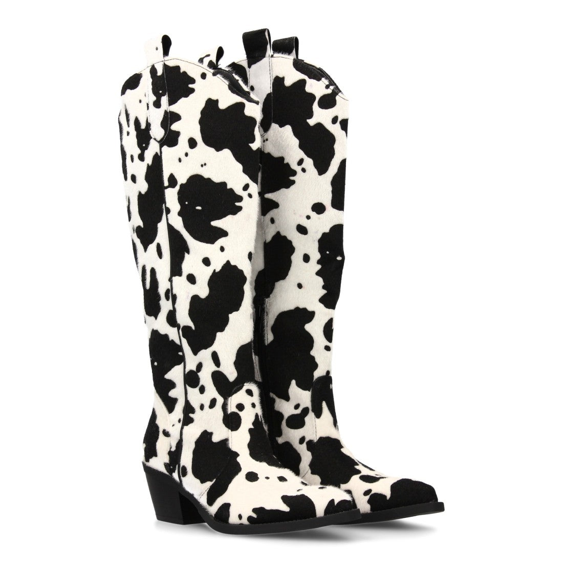 Botas altas estilo cowboy con estampado animal