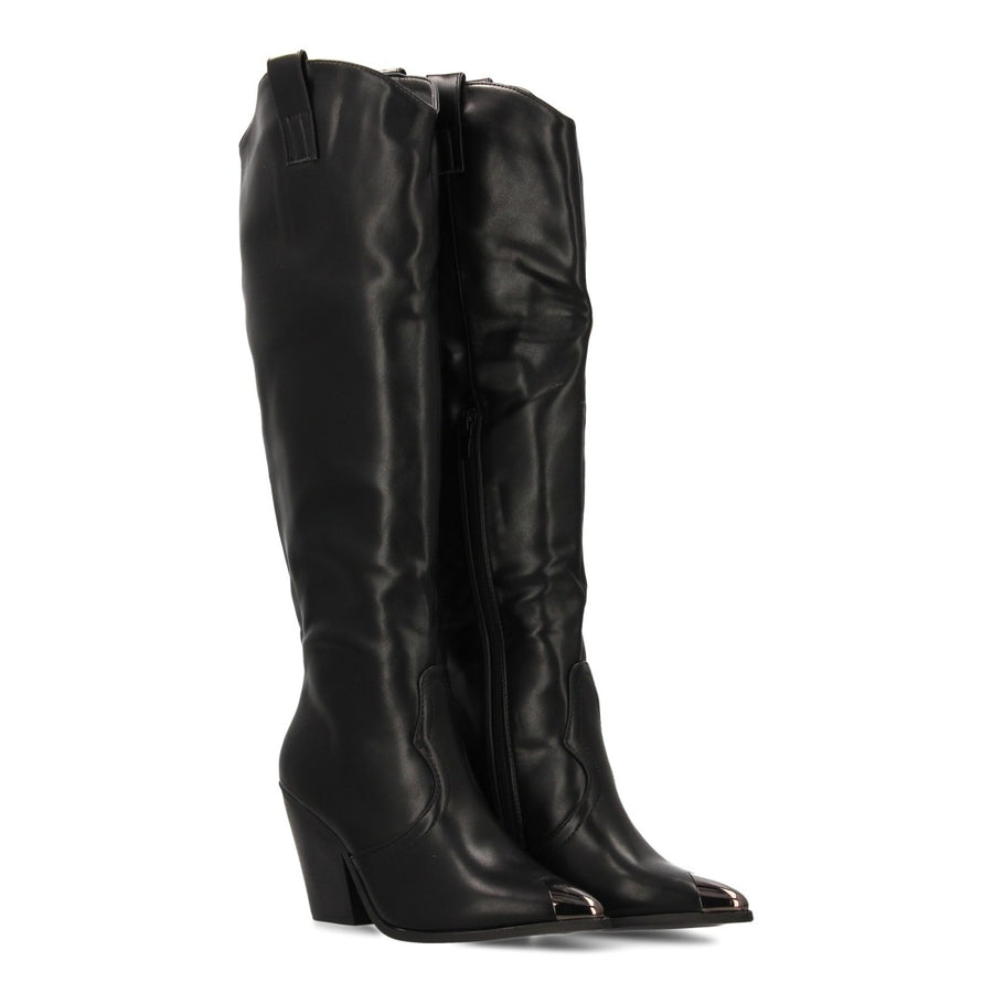 Botas altas de mujer con tacón - Negro