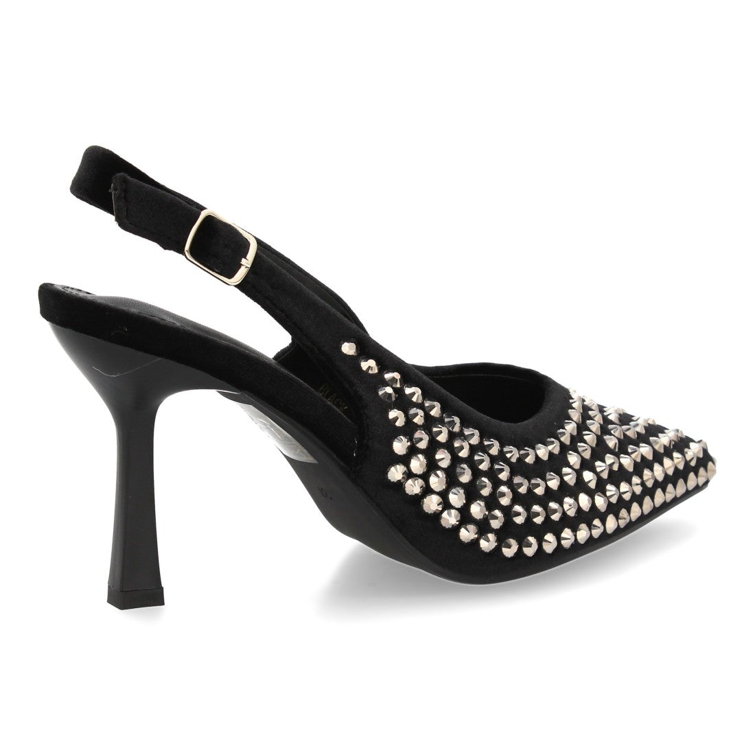 Zapatos de salón elegante de mujer con punta fina y pedreria