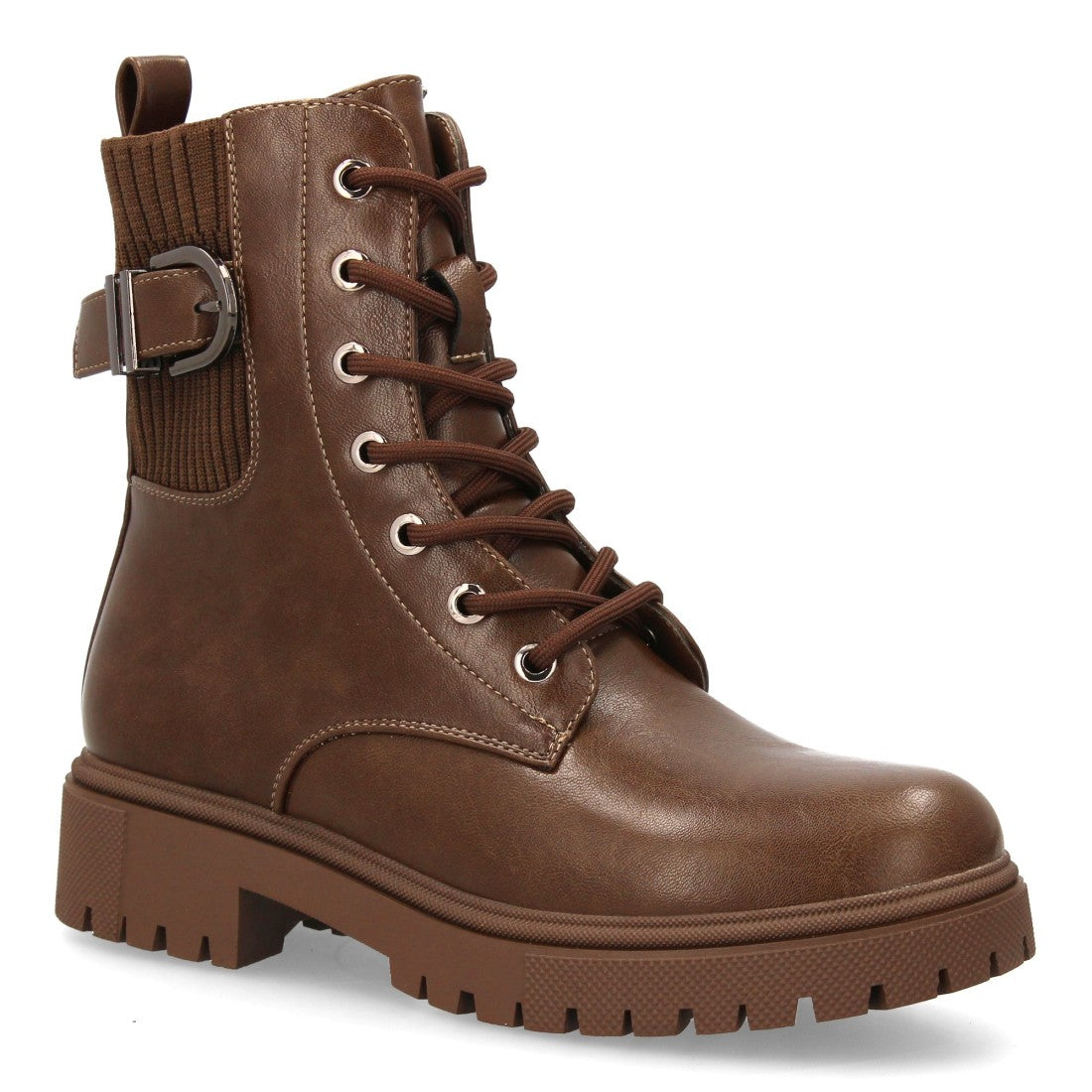 Botines de tacón de mujer con detalle de hebilla