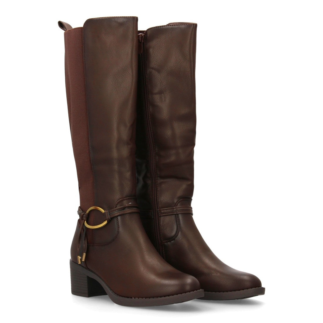 Botas de tacón de mujer con detalle de hebilla