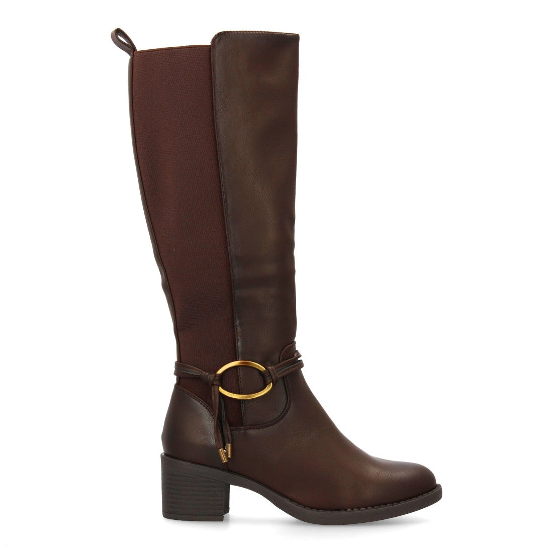 Botas de tacón de mujer con detalle de hebilla