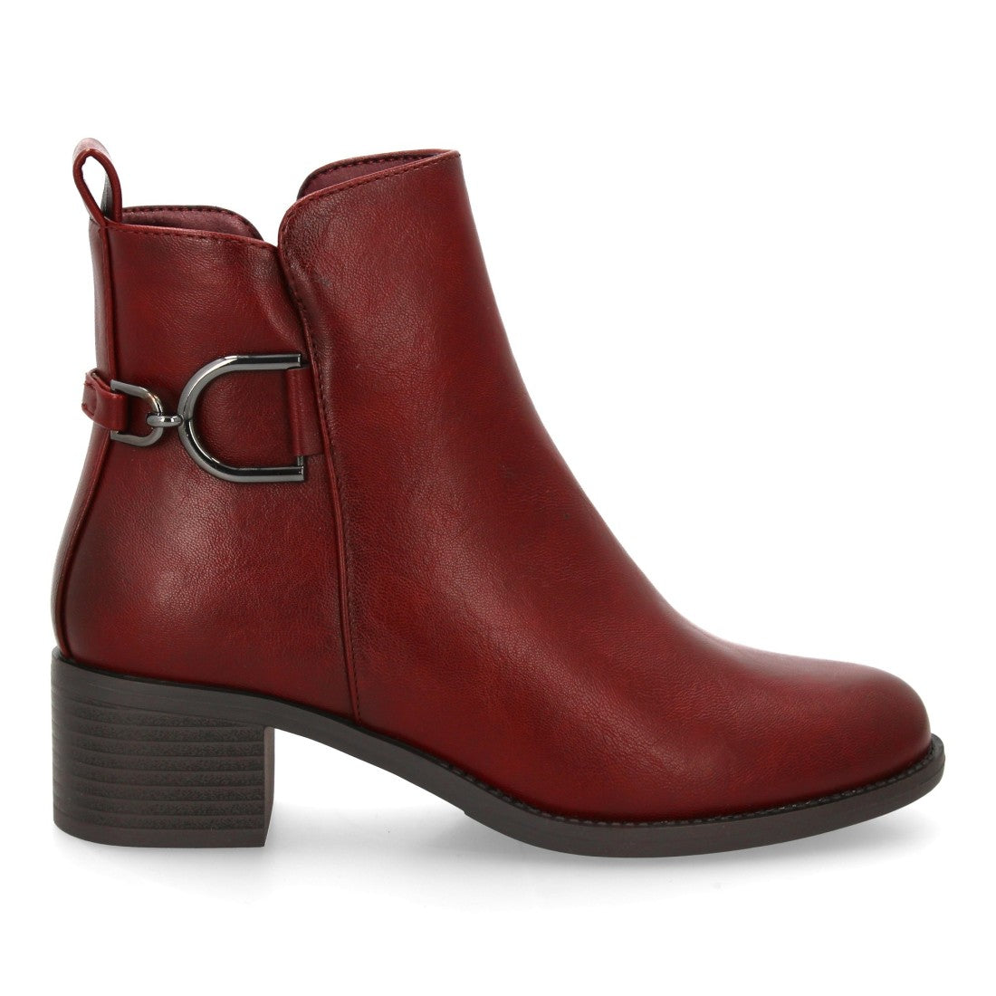 Botines de tacón de mujer con detalle de hebilla