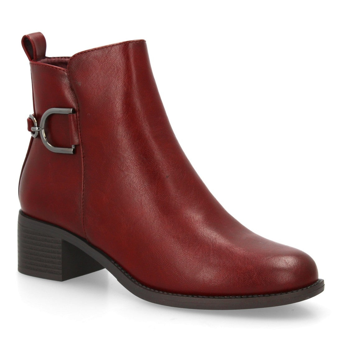 Botines de tacón de mujer con detalle de hebilla