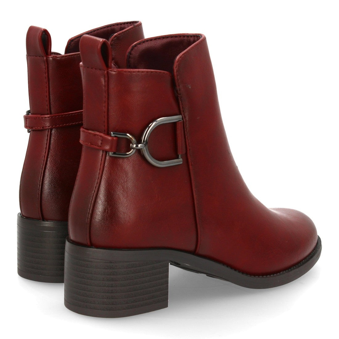Botines de tacón de mujer con detalle de hebilla