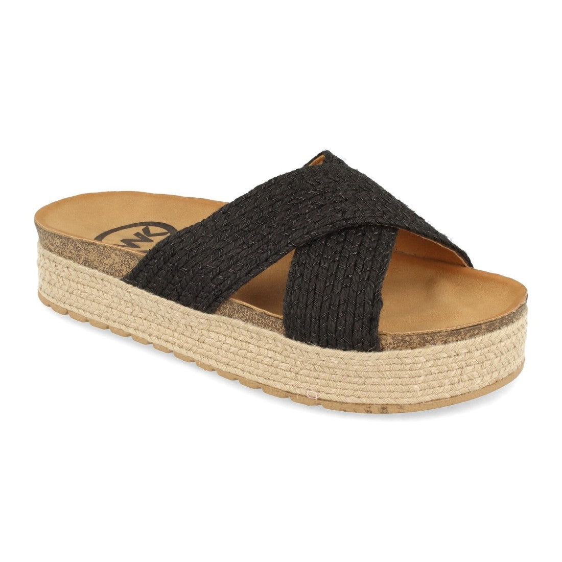 Sandalia plana de mujer forrada de yute
