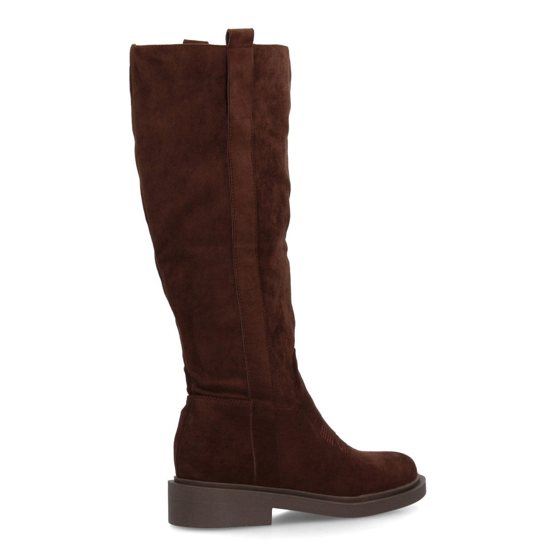 Bota alta de mujer con inspiración cowboy y detalle de bordado frontal