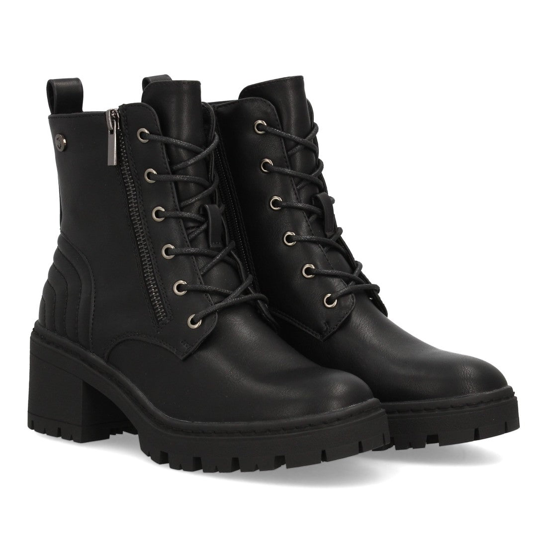 Botín estilo militar de mujer - Negro
