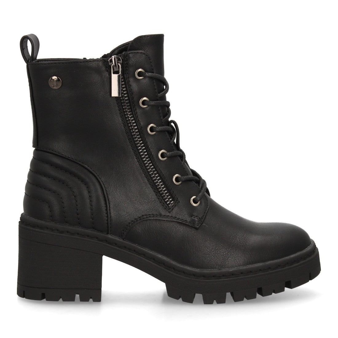 Botín estilo militar de mujer - Negro