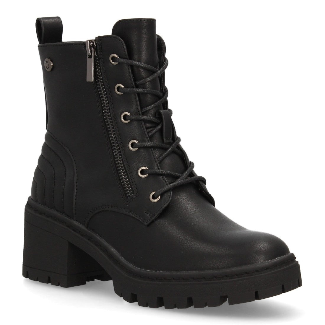 Botín estilo militar de mujer - Negro