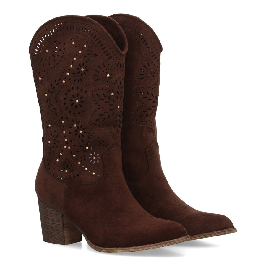 Botas estilo cowboy de mujer con tacón ancho y cómodo
