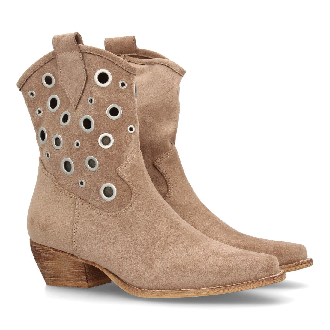 Botas cowboy de media caña de mujer de punta fina y tacón cubano bajo