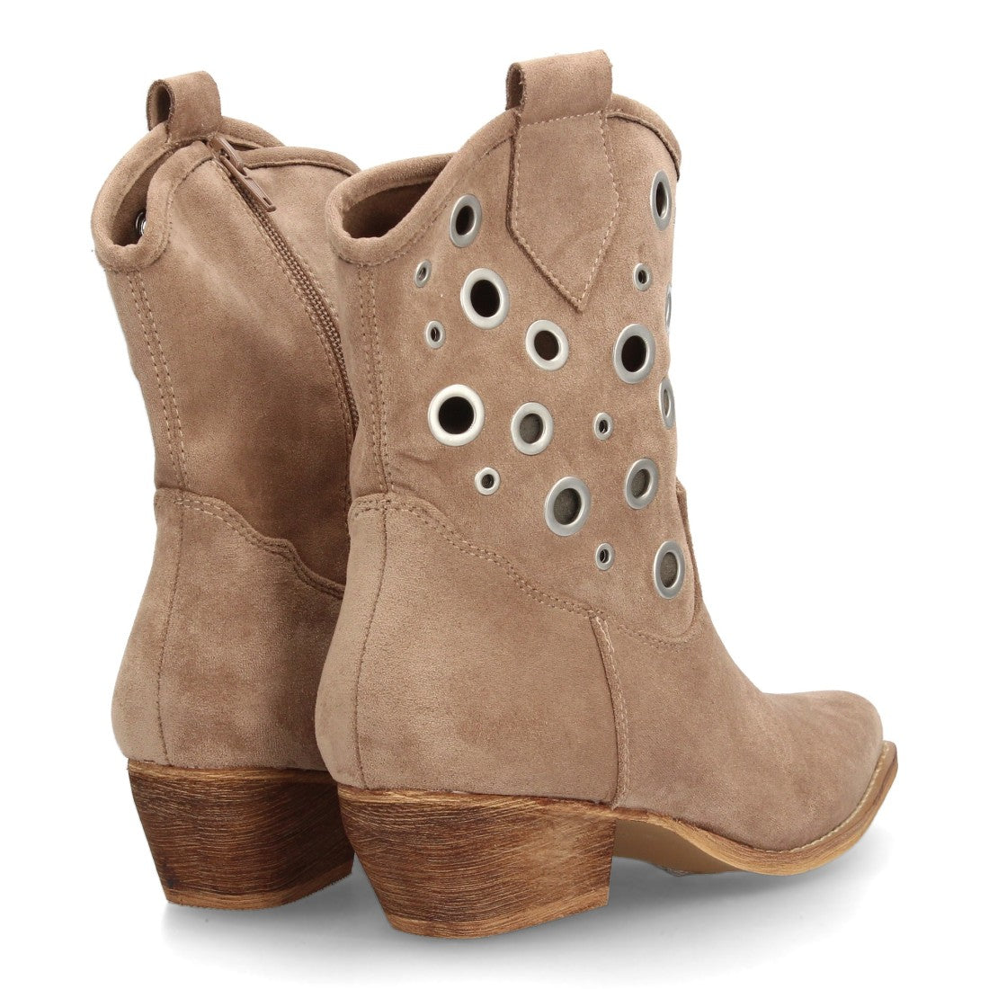 Botas cowboy de media caña de mujer de punta fina y tacón cubano bajo