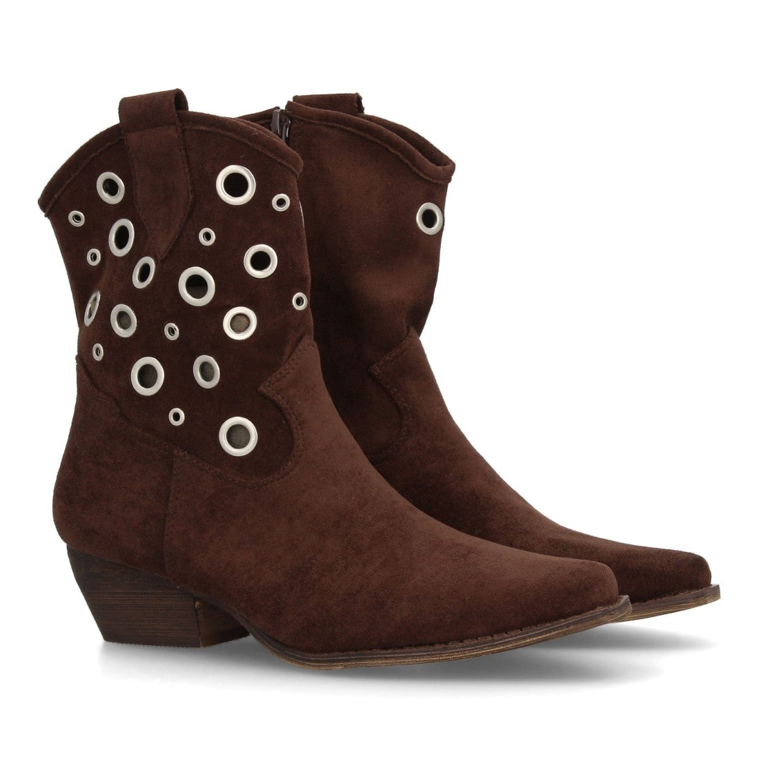 Botas cowboy de media caña de mujer de punta fina y tacón cubano bajo