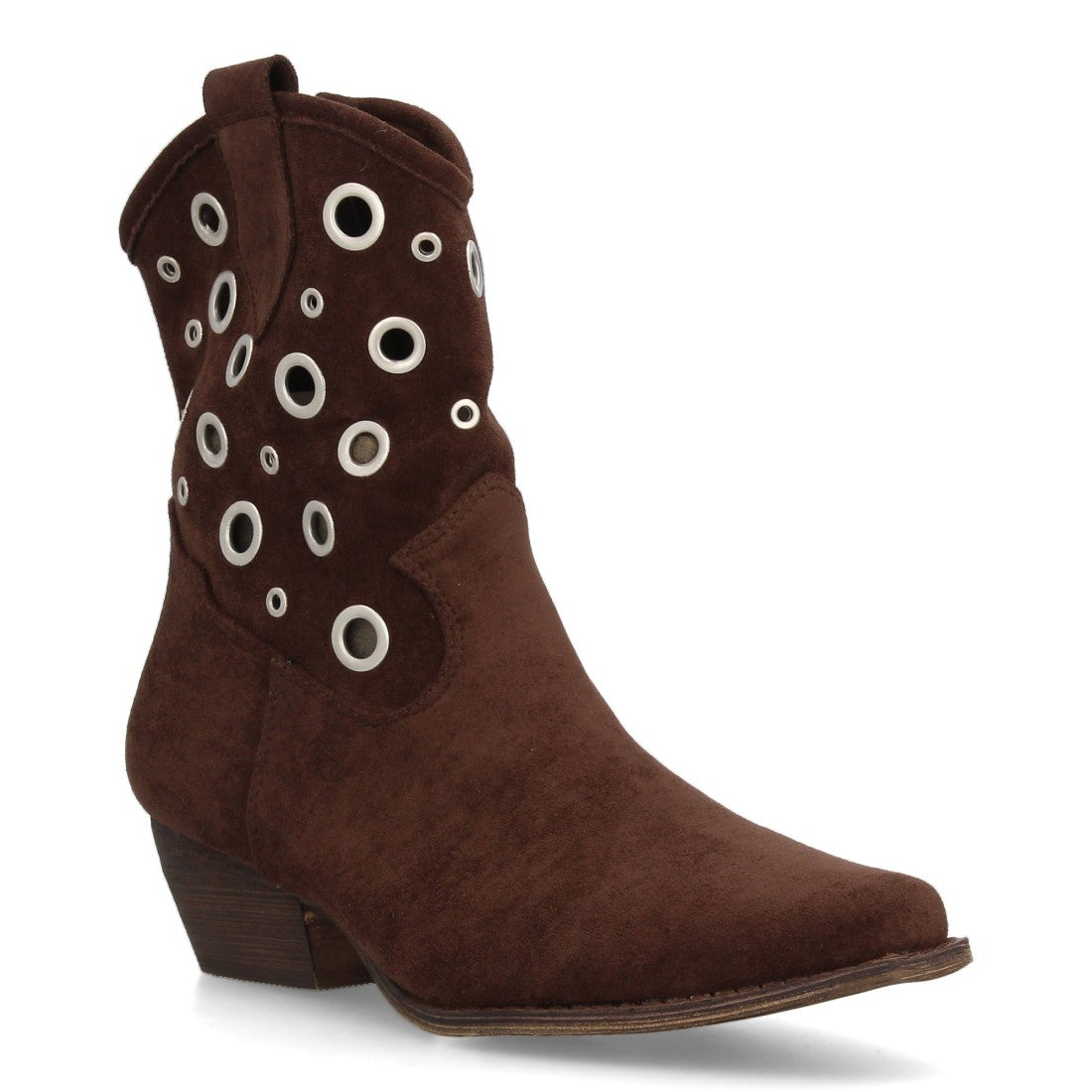 Botas cowboy de media caña de mujer de punta fina y tacón cubano bajo