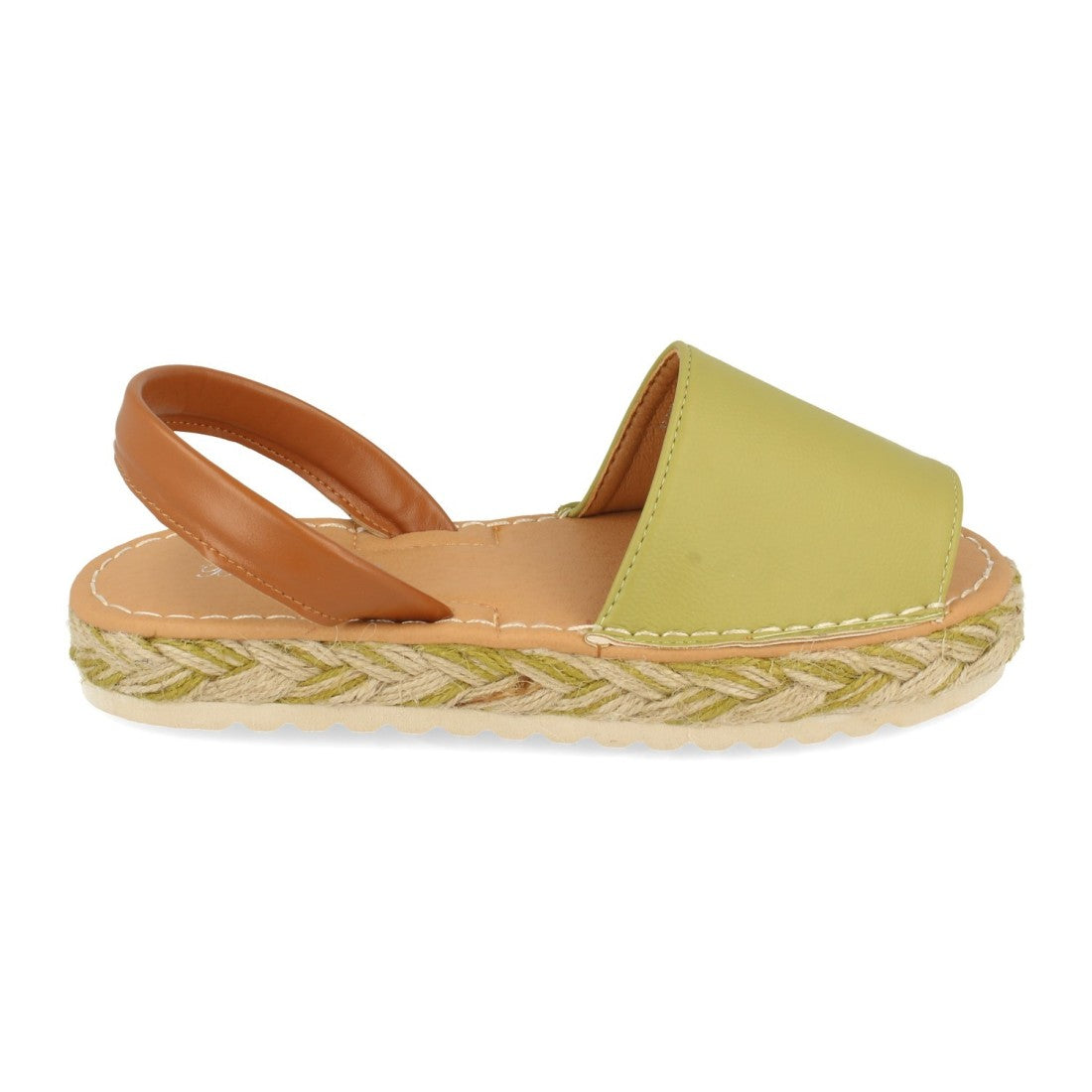 Sandalia plana de mujer forrada de yute multicolor