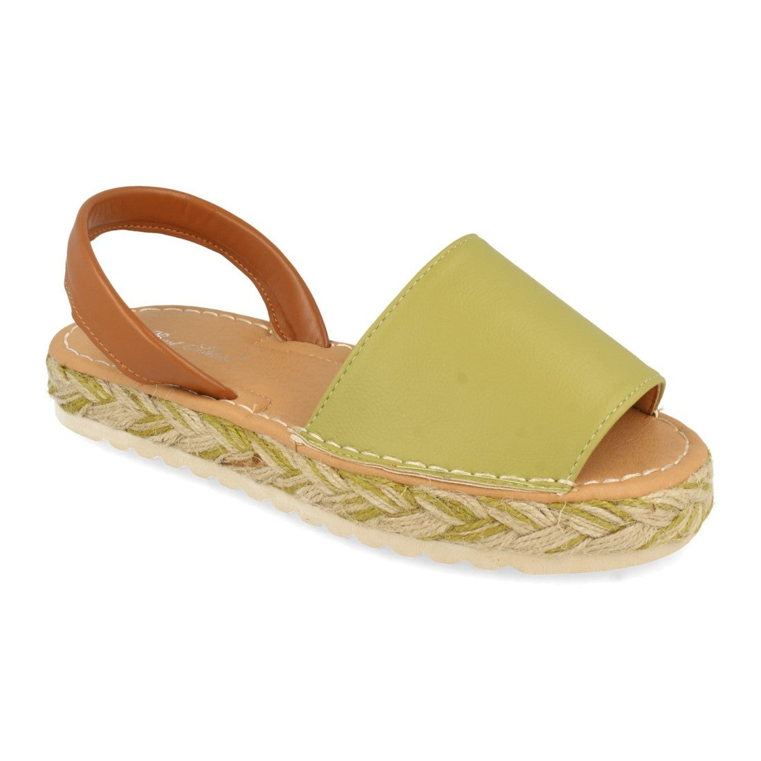 Sandalia plana de mujer forrada de yute multicolor
